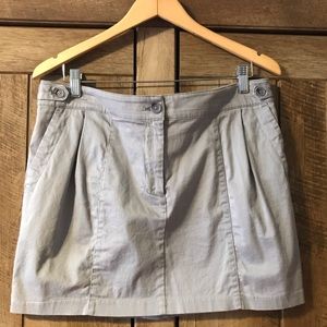 Gap Gray Pleated Mini Skirt with Pockets Size 14